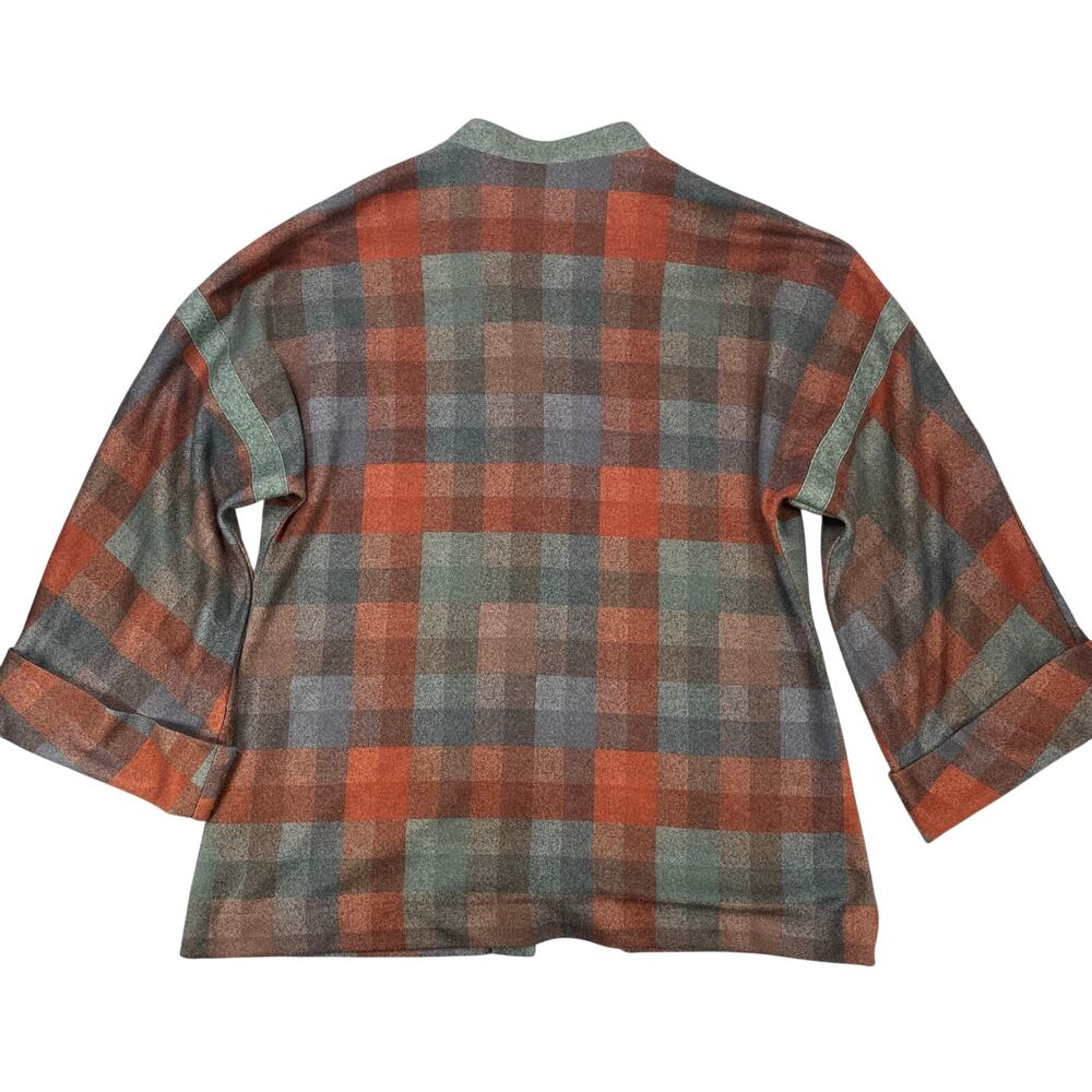 Nardis Vintage Plaid Wool Blend Button Up Shirt Jacket Brown Gray Women’s M - Picture 2 of 7